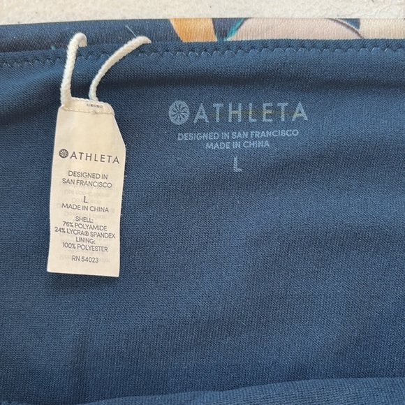 Athleta NWT Aqualuxe Floradona Crossover Bottom Blue Large - Picture 4 of 7